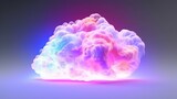 Beautiful abstract cloud illuminated neon, great design for any purposes. Minimal geometric background. Futuristic design backdrop. Colorful geometric background. Generative Ai