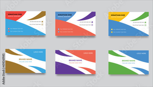 Corporate Modern Business Card Design Template Creative and Clean Business Card 
Name Card Visting Card  Simple Flat Vector Design Vector Illustration Print Template photo