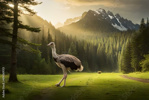 Fototapet ostrich in the wild