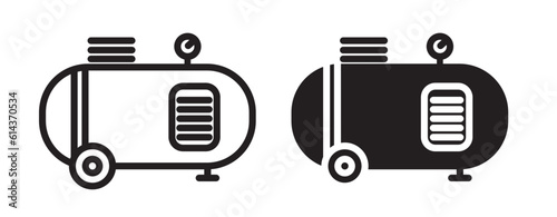 Air compressor icon. Car ac gas compressed pressure air vector icon. photo