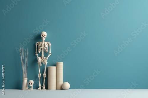 Osteopathy blue background. Generate Ai