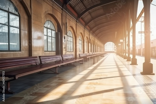 Railway station mockup. Generate Ai