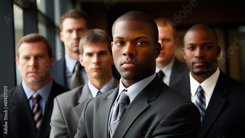 A leadership workforce team with a black executive officer 1