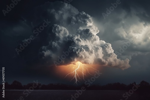 Storm cloud bolt. Generate Ai