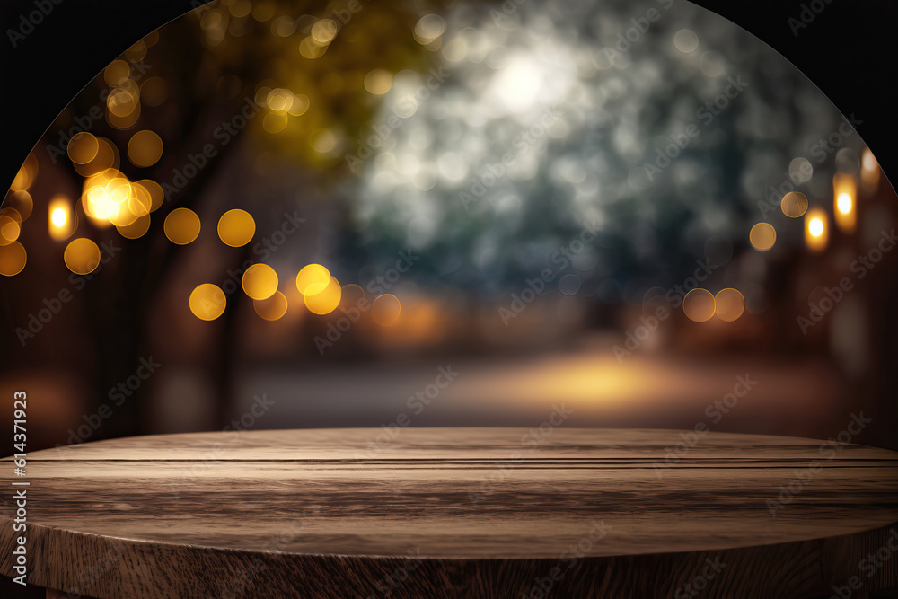 christmas lights on wooden background,photo of empty table top in front of blurred magical backgr,lights in the city