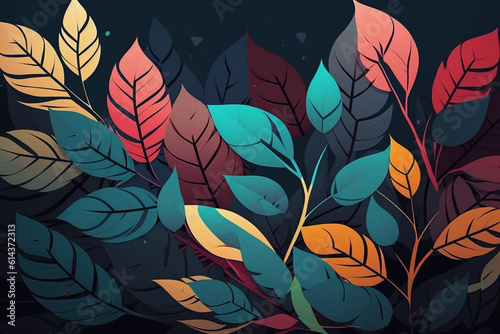 colorful leaves, abstract background 
