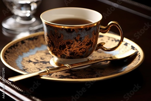An Elegantly Served Hot Cup Of Coffee