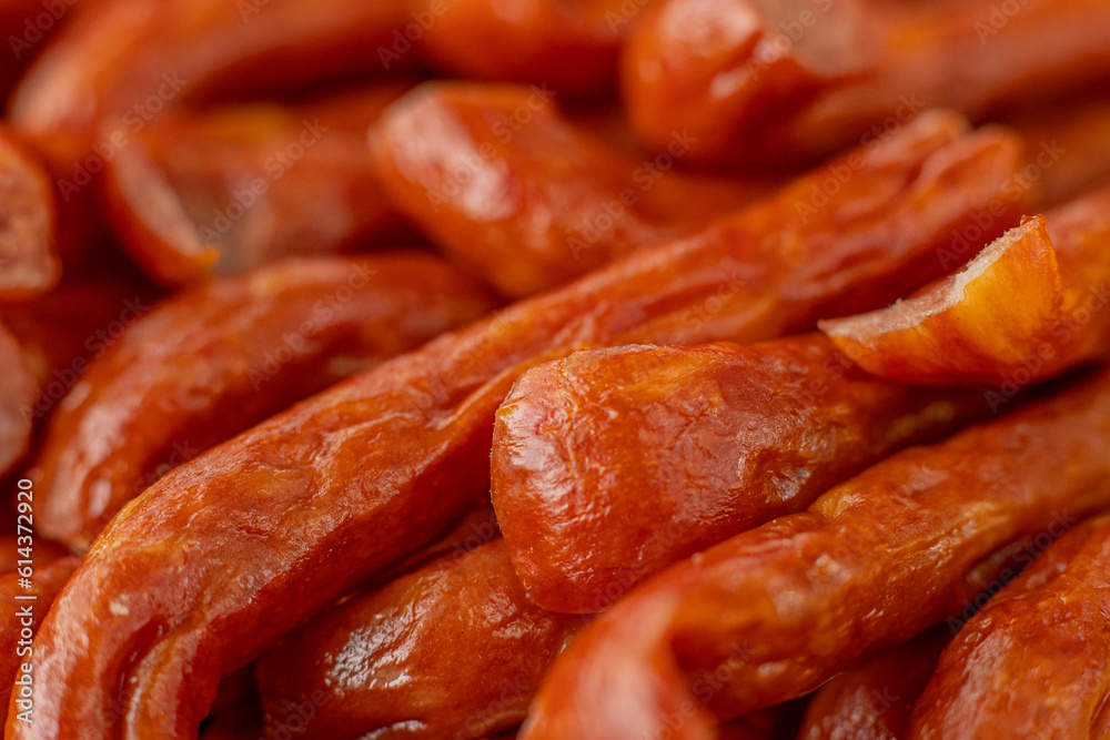 Cured meat with toppings. Homemade salami, chorizo and other cured sausages. Dried sausages cut into thin slices Cured meat with toppings. Homemade salami, chorizo and other cured sausages. Dried sausages cut into thin slices