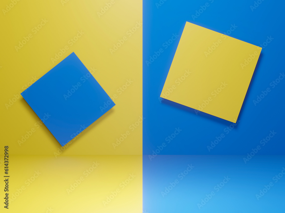 Blue and yellow paper cut background Blue and yellow paper cut background