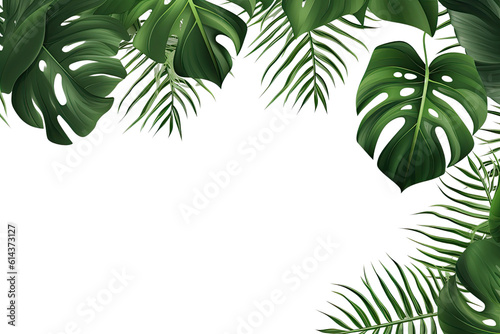 ai generated  Forest leaf border illustration for fall  card  or banner.