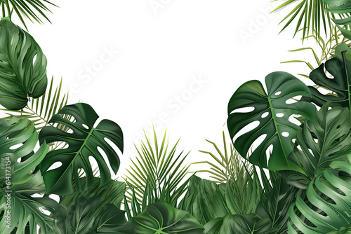 ai generated  Forest leaf border illustration for fall  card  or banner.