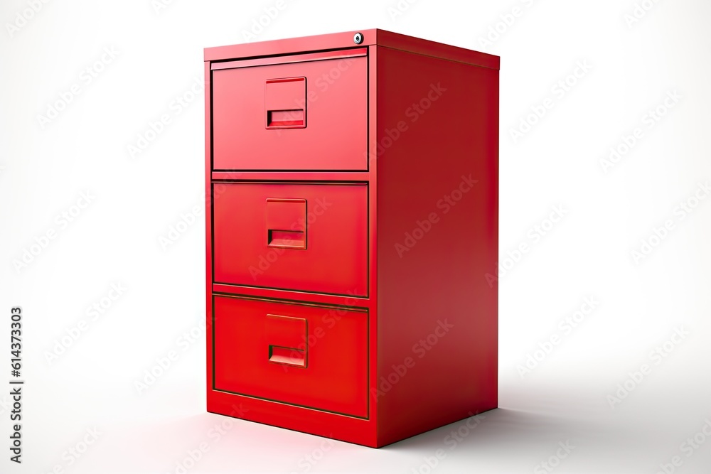 Closeup File Cabinet On White Background Closeup File Cabinet On White Background