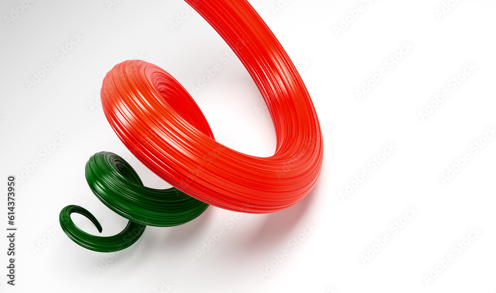 3d Flag of Portugal 3d Spiral Glossy Ribbon Of Portugal On White Background, 3d illustration 3d Flag of Portugal 3d Spiral Glossy Ribbon Of Portugal On White Background, 3d illustration