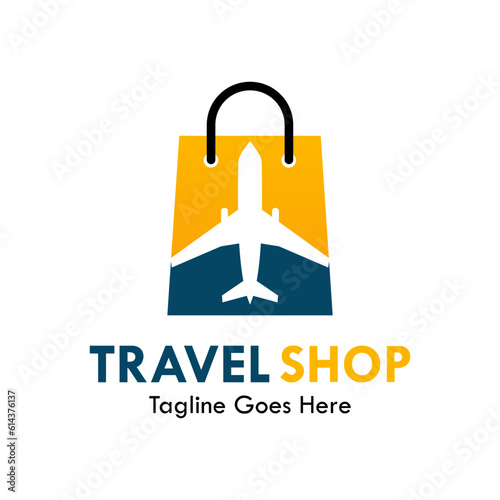 Travel shop design logo template illustration