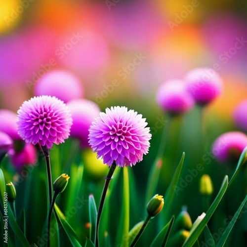 cute flowers on natural background, ai generated