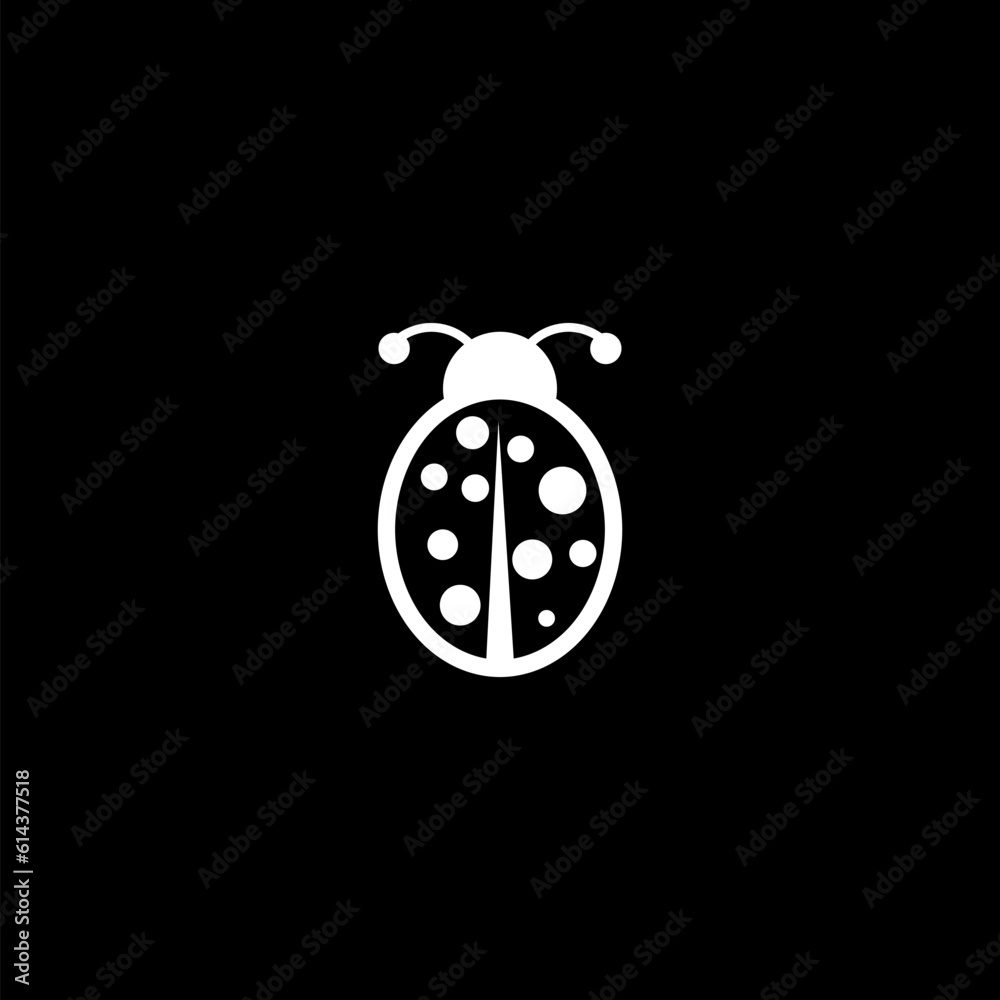 Ladybird bug glyph icon isolated on black background Ladybird bug glyph icon isolated on black background