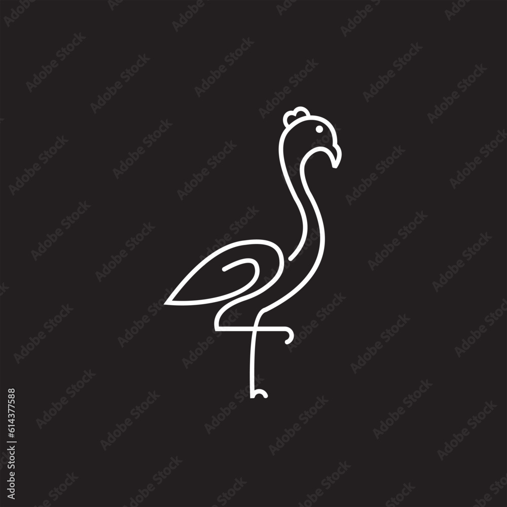 Stork bird logo icon design stock illustration