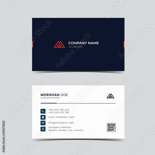blue business card design template 