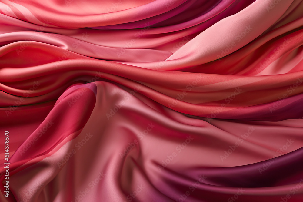 Obraz premium Pink and Red Fabric with Ripples and Folds,red satin background,red silk background,red satin fabric