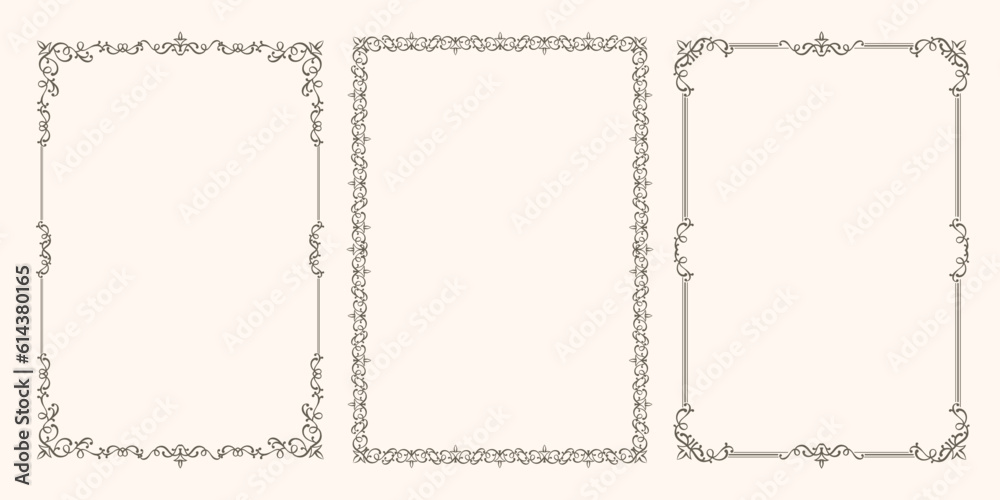 A set of beautiful vector frames with swirls