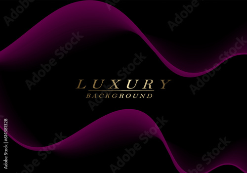 Gorgeous black illustration with isolated wavy burgundy figures