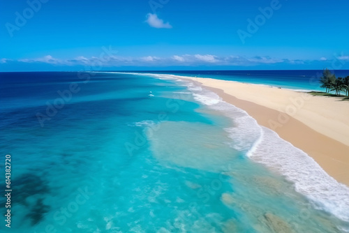 Top view of crystal clear turquoise water. Aerial view of the rippled texture of sea surface background