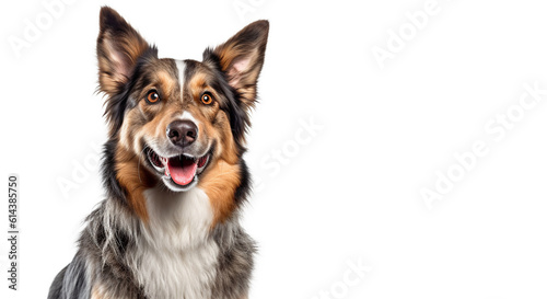 Portrait of a cute dog, isolated on a white background, animal welfare, concept for a veterinary clinic