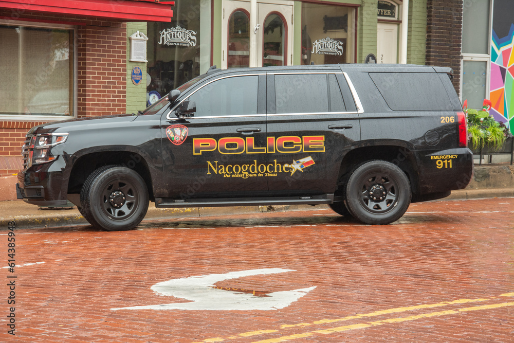 Nacogdoches, USA November 24, 2022 Marked Chevrolet Police cruiser used by the Nacogdoches