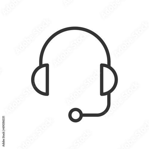 Headphones outline vector icon isolated on white background. Headphones line icon for web, mobile and ui designe.