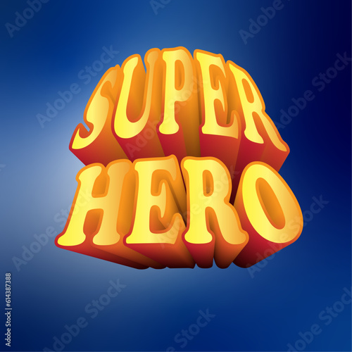 Super Hero 3D  text Effect Style vector illustration