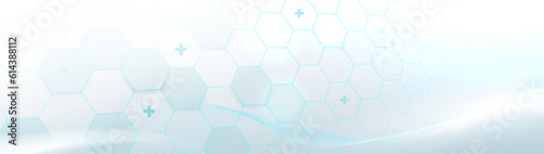 Abstract white and blue hexagon background. Healthcare. Futuristic and technology concept background. Vector illustration