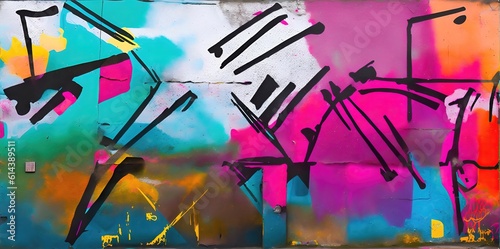 Abstract bright colorful graffiti background.