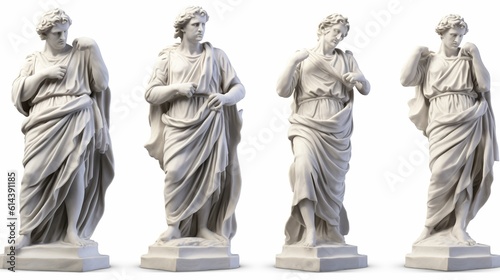 Marble statue. Isolated on white bacgkround. Generative Ai