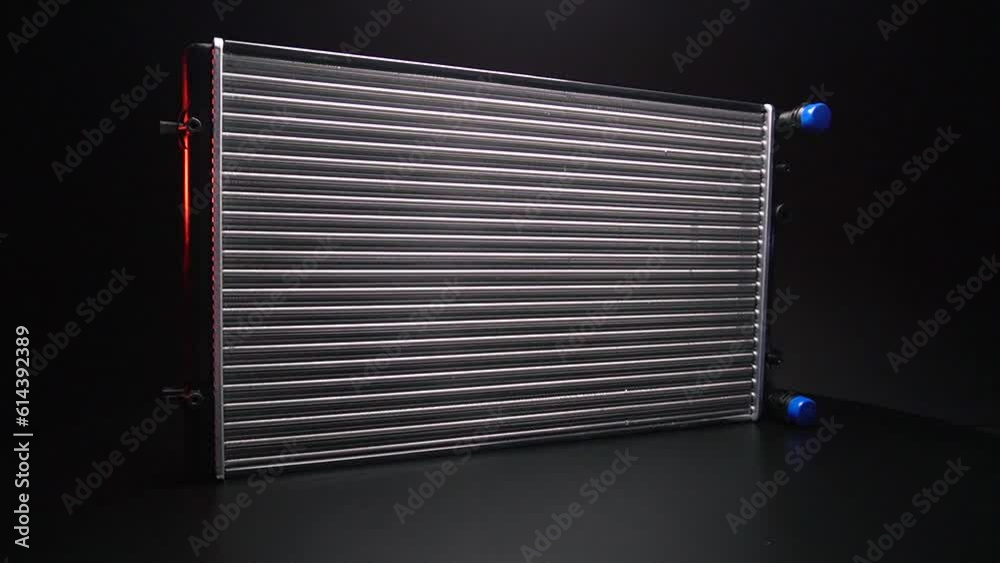 a new aluminum radiator for cooling antifreeze in the car engine