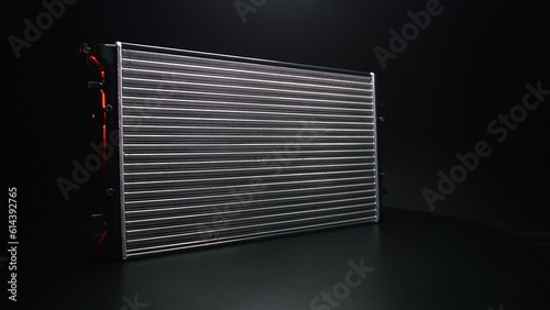 a new aluminum radiator for cooling antifreeze in the car engine
