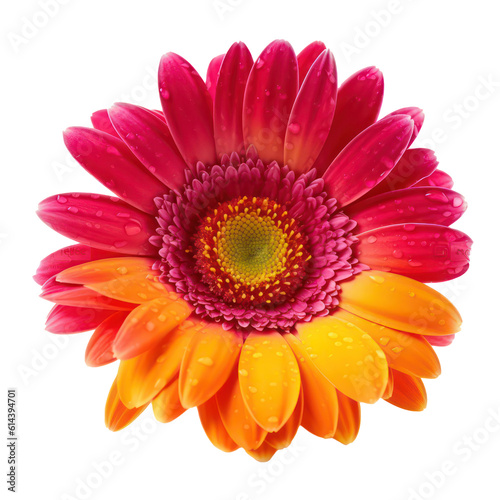 Beautiful colorful daisy. Daisy isolated on transparent background. Generative AI.