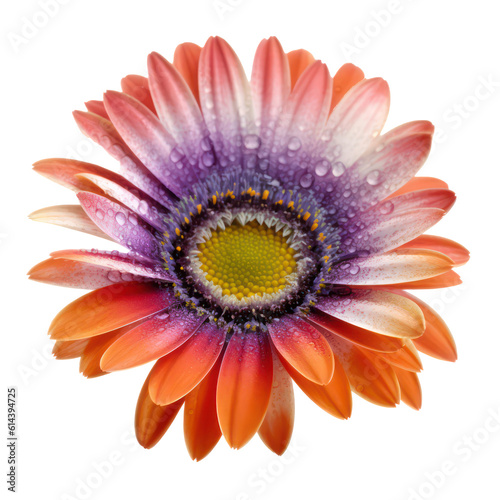 Beautiful colorful daisy. Daisy isolated on transparent background. Generative AI.