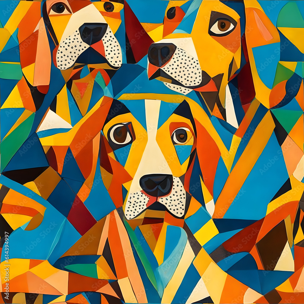 Abstract Repeatable Animal Design Pattern of dogs