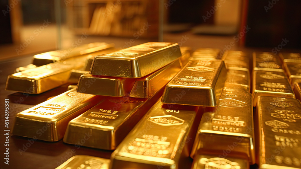 Small gold bars. Ai generative Small gold bars. Ai generative