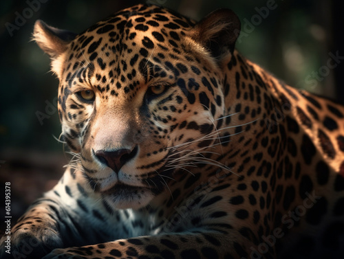 close up on a jaguar, Generative AI