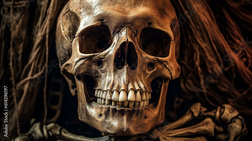 Generative AI. Halloween Skeleton photo