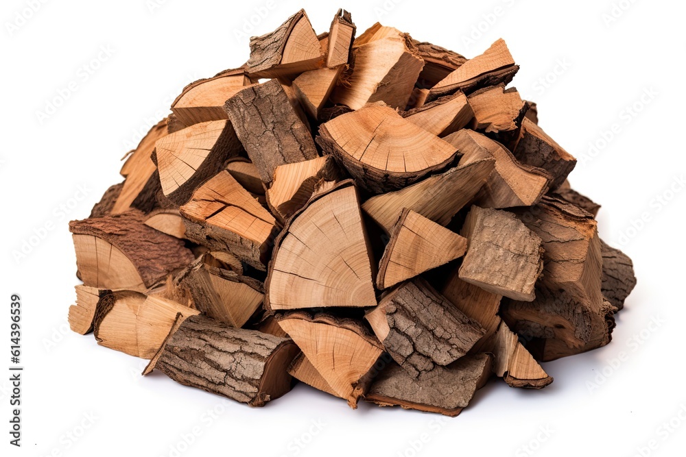Pile Of Chopped Rirewood On White Background Pile Of Chopped Rirewood On White Background