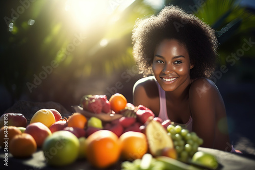 woman with fruits