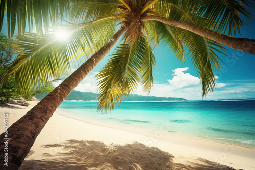 coconut tree on the beach © iwaart