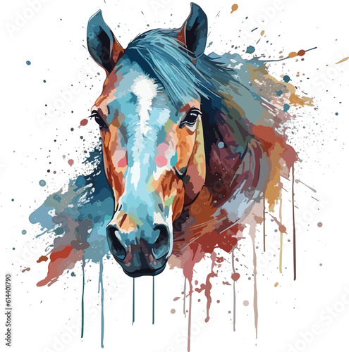 horse watercolor brush style design vector for t shirt