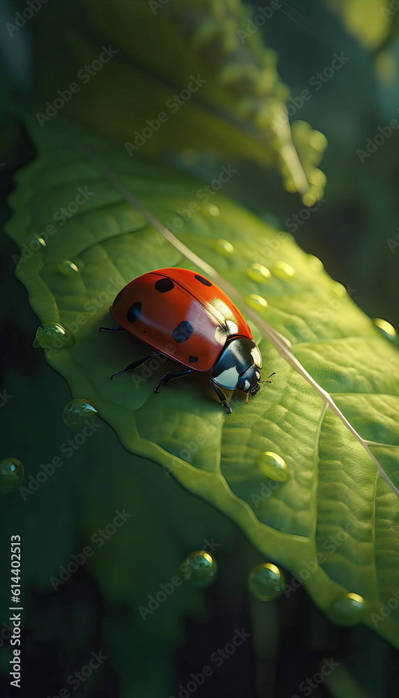 ladybug on a leaf,The ladybug hides under the leaves ladybug on a leaf,The ladybug hides under the leaves