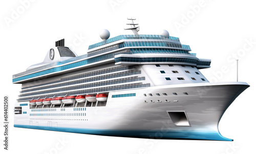 cruise ship isolated on the transparent background PNG. AI generative.