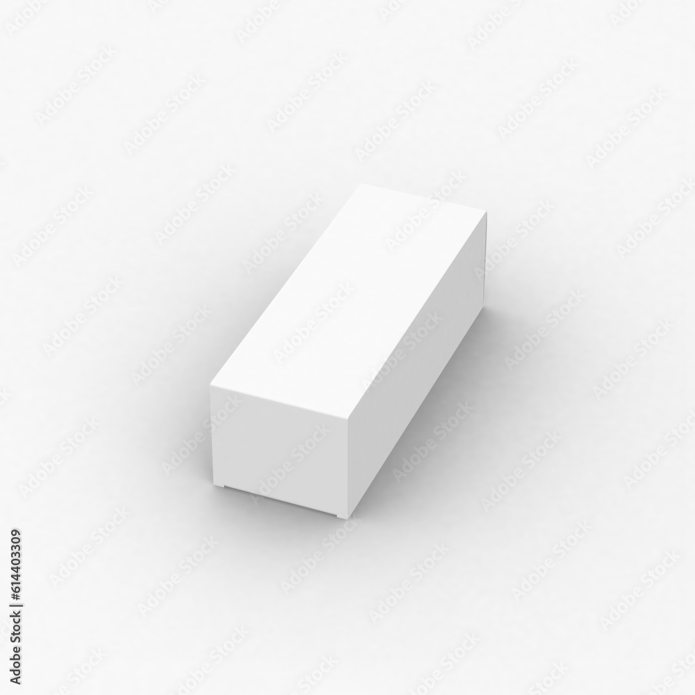 Long vertical paper box template without design on a transparent background. Long vertical paper box template without design on a transparent background.