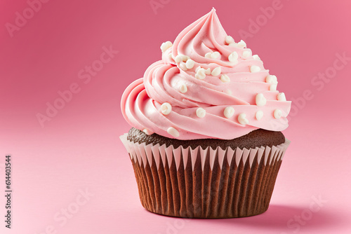 cupcake with pink frosting and sprinkles,cupcake with frosting,the most beautiful cupcake pink background 