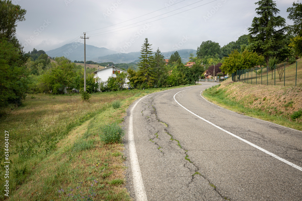 SP39 paved road next to Sivizzano village, municipality of Fornovo di Taro, province of Parma, Emilia-Romagna region, Italy SP39 paved road next to Sivizzano village, municipality of Fornovo di Taro, province of Parma, Emilia-Romagna region, Italy